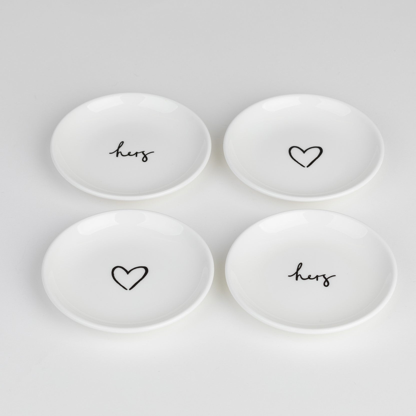 Set of 4 Coasters - Hers, Hearts